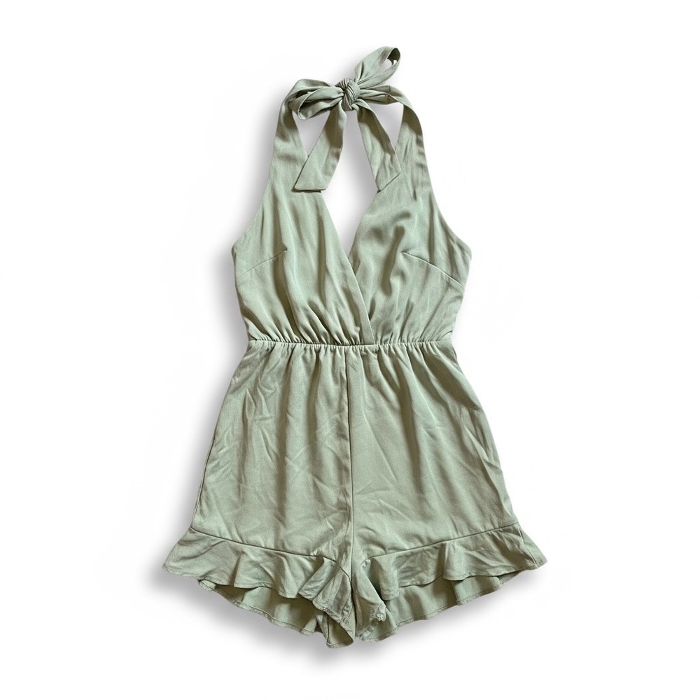 Blue Rain Cream Halter Jumpsuit - Picture 2 of 5